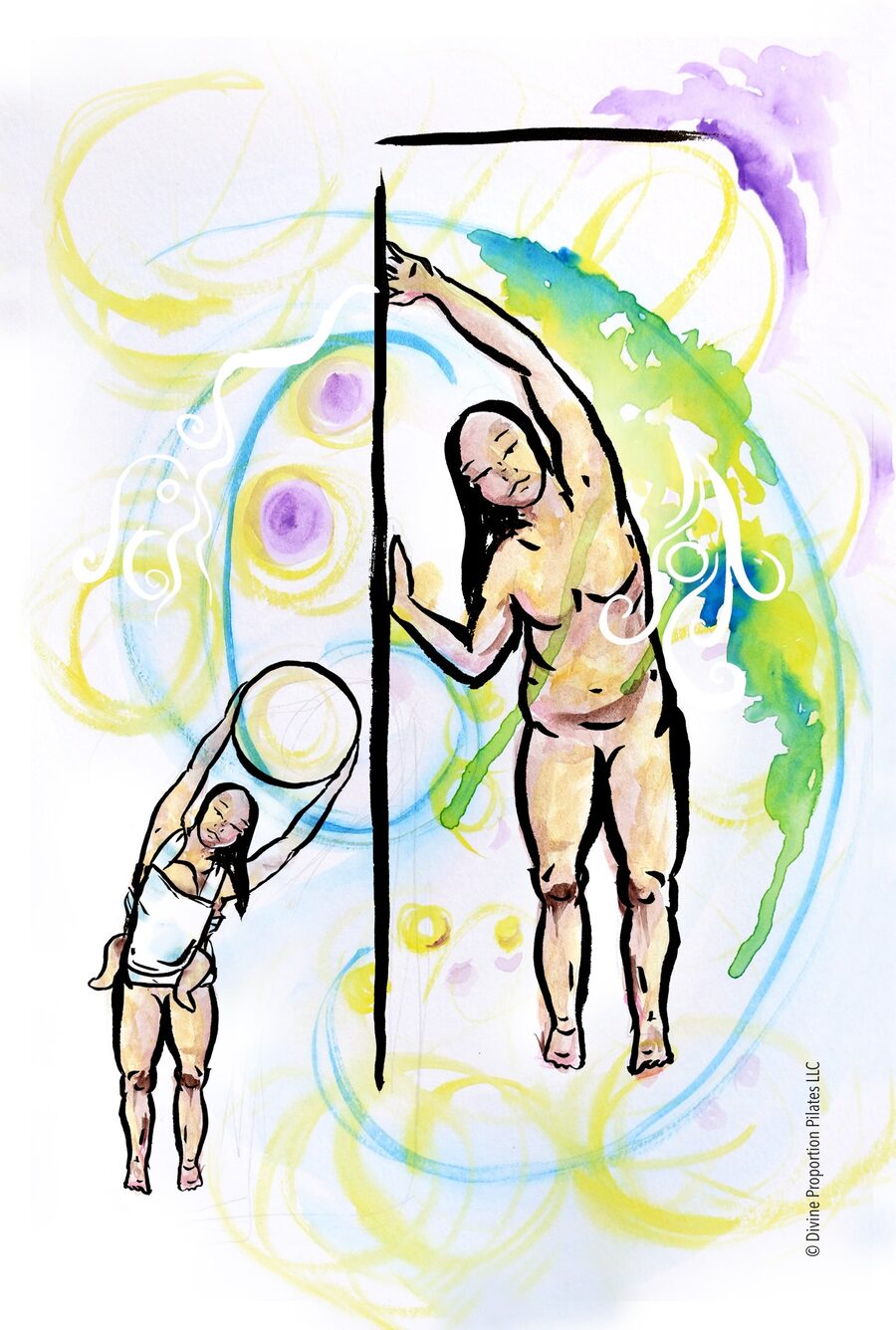 A mother doing a side stretch